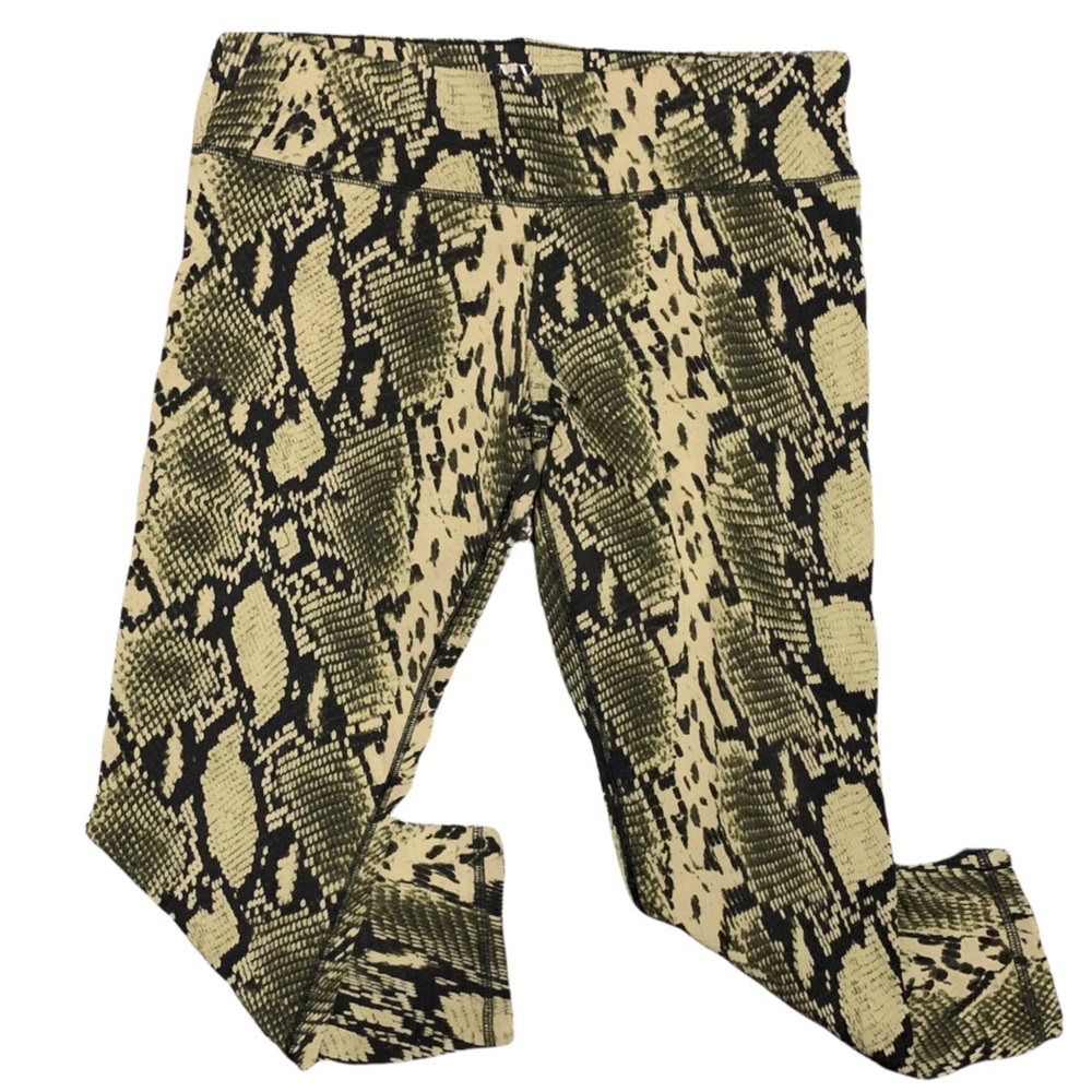 💫3/$20💫 New York & Company Cropped Cotton Leggings Size M snakeskin pattern